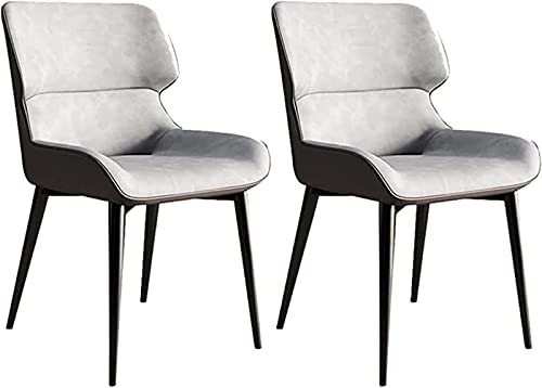 JIESOO Moderne Küchen-Esszimmerstühle 2er-Set Wasserfester Beistellstuhl Aus PU-Leder mit Beinen Aus Kohlenstoffstahl Küchen-Wohnzimmerstühle(Dark Gray) von JIESOO