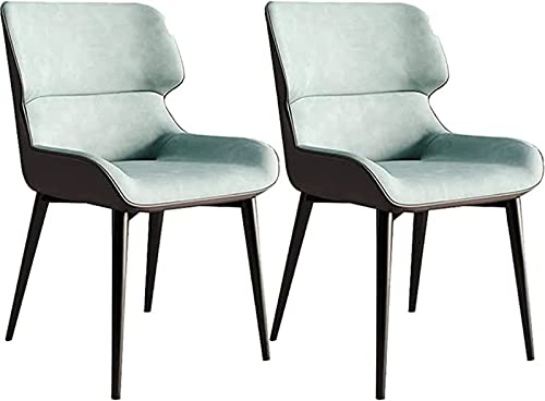 JIESOO Moderne Küchen-Esszimmerstühle 2er-Set Wasserfester Beistellstuhl Aus PU-Leder mit Beinen Aus Kohlenstoffstahl Küchen-Wohnzimmerstühle(Green) von JIESOO