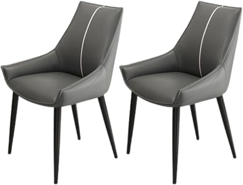 JIESOO Moderne Küchen-Esszimmerstühle Im 2er-Set Esszimmer- Und Küchenstühle Kunstleder Mit Gepolstertem Kissensitz Und Metallbeinen for Das Esszimmer Im Wohnzimmer(C,Black feet) von JIESOO