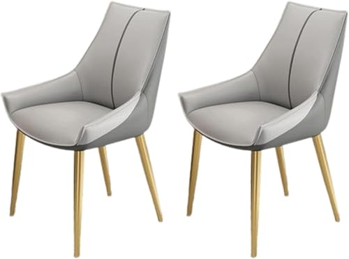 JIESOO Moderne Küchen-Esszimmerstühle Im 2er-Set Esszimmer- Und Küchenstühle Kunstleder Mit Gepolstertem Kissensitz Und Metallbeinen for Das Esszimmer Im Wohnzimmer(F,Golden feet) von JIESOO