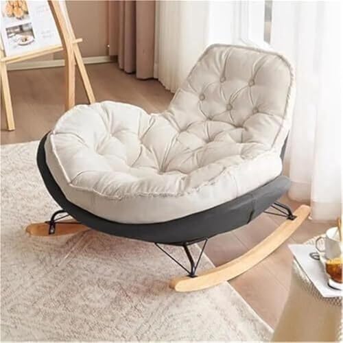 JIESOO Moderner Schaukelstuhl Bequemes Flanellkissen Zur Entspannung for Wohnzimmer Und Schlafzimmer(Gray) von JIESOO