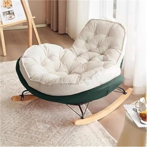 JIESOO Moderner Schaukelstuhl Bequemes Flanellkissen Zur Entspannung for Wohnzimmer Und Schlafzimmer(Green) von JIESOO