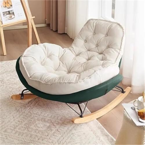 JIESOO Moderner Schaukelstuhl Bequemes Hirschleder-Samtkissen Perfekte Entspannung for Erwachsene for Wohnzimmer Und Schlafzimmer(Green) von JIESOO