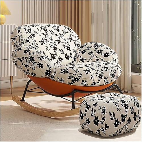 JIESOO Moderner Schaukelstuhl Sessel Bequemer Akzent-Gleiterstuhl Schaukelstuhl Mit Weicher Sitzfläche Und Hoher Rückenlehne for Schlafzimmer, Wohnzimmer(A) von JIESOO