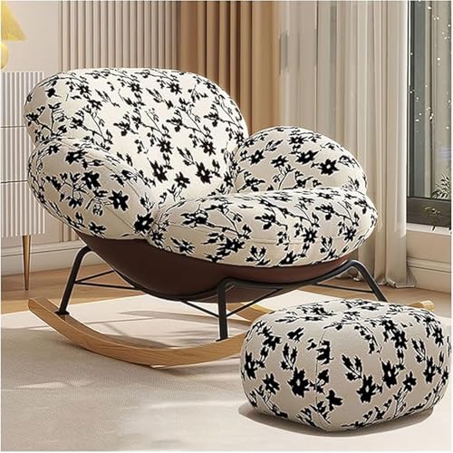JIESOO Moderner Schaukelstuhl Sessel Bequemer Akzent-Gleiterstuhl Schaukelstuhl Mit Weicher Sitzfläche Und Hoher Rückenlehne for Schlafzimmer, Wohnzimmer(B) von JIESOO