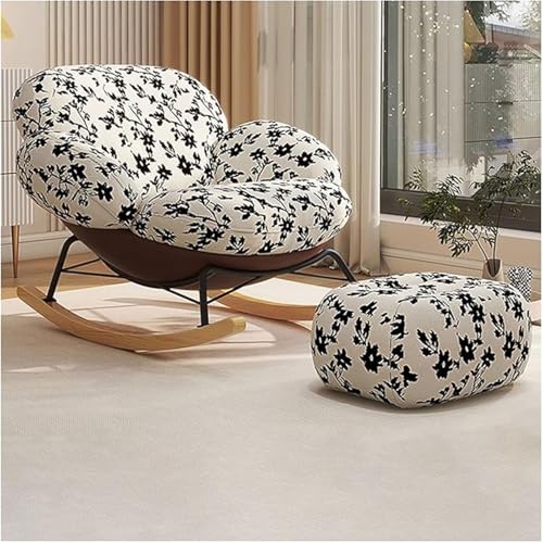JIESOO Moderner Schaukelstuhl Sessel Bequemer Akzent-Gleiterstuhl Schaukelstuhl Mit Weicher Sitzfläche Und Hoher Rückenlehne for Schlafzimmer, Wohnzimmer(C) von JIESOO