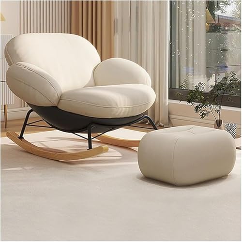 JIESOO Moderner Schaukelstuhl Sessel Bequemer Akzent-Gleiterstuhl Schaukelstuhl Mit Weicher Sitzfläche Und Hoher Rückenlehne for Schlafzimmer, Wohnzimmer(D) von JIESOO