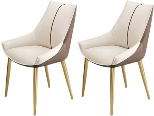 JIESOO Modernes Beistellstuhl-Set mit 2 Stühlen Esszimmer- Und Küchenstühle Kunstleder Mit Gepolstertem Kissensitz Und Metallbeinen for Wohnzimmer Und Esszimmer(D) von JIESOO