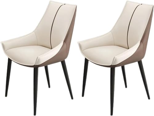 JIESOO Modernes Beistellstuhl-Set mit 2 Stühlen Esszimmer- Und Küchenstühle Kunstleder Mit Gepolstertem Kissensitz Und Metallbeinen for Wohnzimmer Und Esszimmer(M) von JIESOO