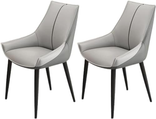 JIESOO Modernes Beistellstuhl-Set mit 2 Stühlen Esszimmer- Und Küchenstühle Kunstleder Mit Gepolstertem Kissensitz Und Metallbeinen for Wohnzimmer Und Esszimmer(O) von JIESOO