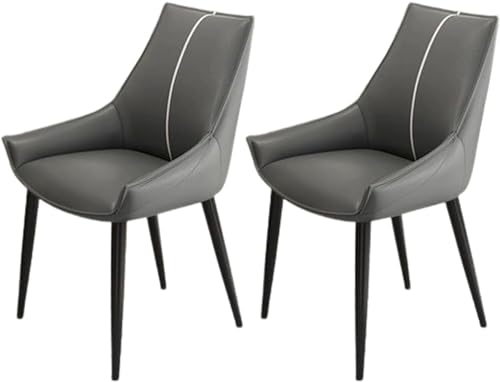 JIESOO Modernes Beistellstuhl-Set mit 2 Stühlen Esszimmer- Und Küchenstühle Kunstleder Mit Gepolstertem Kissensitz Und Metallbeinen for Wohnzimmer Und Esszimmer(P) von JIESOO