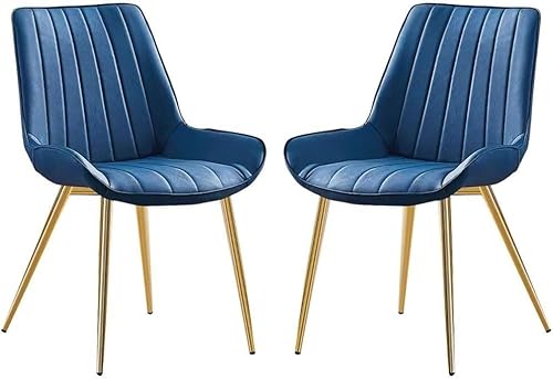 JIESOO Modernes Esszimmerstuhl-Set mit 2 Stück Lounge-Thekenstühle Küche Und Wohnzimmer Stabile Metallbeine, Beistellstuhl Pu-Leder for Büro, Lounge, Esszimmer, Küche, Schlafzimmer(Blue,Gold Leg) JIESOO Modernes Esszimmerstuhl-Set mit 2 Stück Lounge-Thekenstühle Küche Und Wohnzimmer Stabile Metallbeine, Beistellstuhl Pu-Leder for Büro, Lounge, Esszimmer, Küche, Schlafzimmer(Blue,Gold Leg) von JIESOO