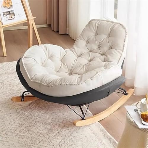 JIESOO Schaukelstuhl Moderner Hirschleder-Samt-Schaukelstuhl Mit Hoher Rückenlehne for Drinnen Und Draußen Bequeme Entspannte Schaukelstühle for Erwachsene for Schlafzimmer Und Wohnzimmer(Gray) von JIESOO