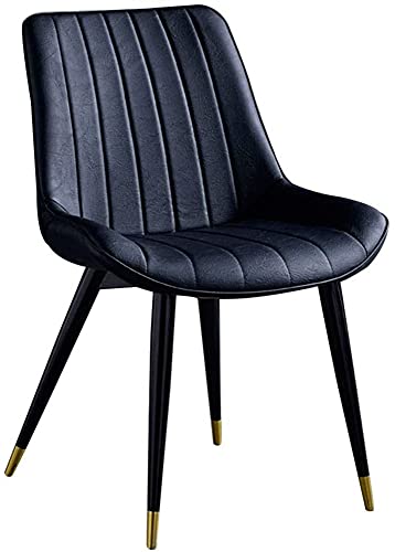 JIESOO Vintage Kunstleder Küchenstühle Verdicken Sitz Mit Rückenlehne Metallbeine Retro Esszimmerstühle Für Wohnzimmer Wohnzimmer Café Hocker(D) von JIESOO