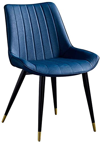 JIESOO Vintage Kunstleder Küchenstühle Verdicken Sitz Mit Rückenlehne Metallbeine Retro Esszimmerstühle Für Wohnzimmer Wohnzimmer Café Hocker(F) von JIESOO