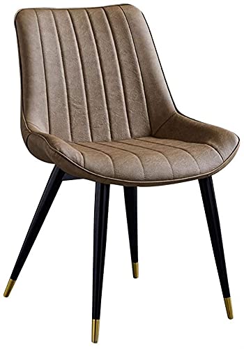 JIESOO Vintage Kunstleder Küchenstühle Verdicken Sitz Mit Rückenlehne Metallbeine Retro Esszimmerstühle Für Wohnzimmer Wohnzimmer Café Hocker(H) von JIESOO