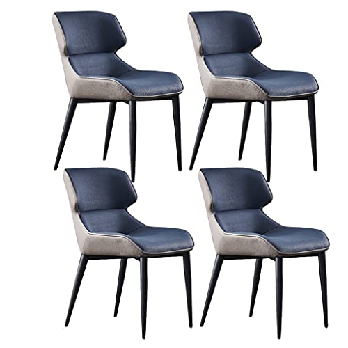 JIESOO Wasserfeste PU-Leder Esszimmerstühle 4er-Set Hochlehner Gepolsterter Soft Seat Lounge Chair Für Lounge Dining Küche Schlafzimmer(Blue) von JIESOO