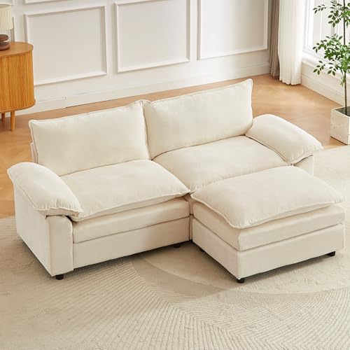 JIEXI Ecksofa Mit Schlaffunktion, Sofas Und Couchs, Modulares Ecksofa, Wohnlandschaft U Form, L Form Eckcouch, Für Couch Wohnzimmer Schlafzimmer Büro Wohnung, Chenille-Stoff 204 x 132 cm von JIEXI