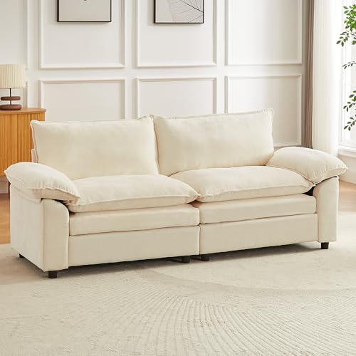 JIEXI Ecksofa Mit Schlaffunktion, Sofas Und Couchs, Modulares Ecksofa, Wohnlandschaft U Form, L Form Eckcouch, Für Couch Wohnzimmer Schlafzimmer Büro Wohnung, Chenille-Stoff 204 x 75 cm von JIEXI