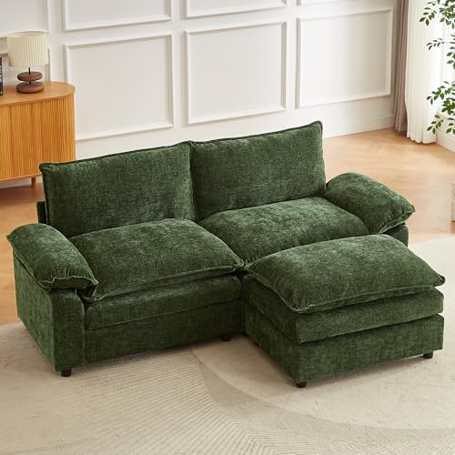 JIEXI Ecksofa Mit Schlaffunktion, Sofas Und Couchs, Modulares Ecksofa, Wohnlandschaft U Form, L Form Eckcouch, Für Couch Wohnzimmer Schlafzimmer Büro Wohnung, Chenille-Stoff 204 x 132 cm von JIEXI