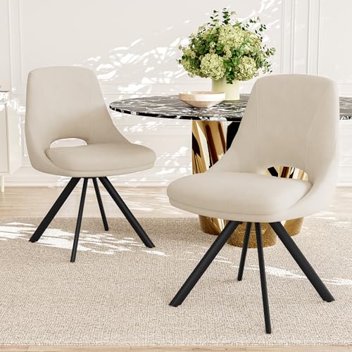 JIEXI Esszimmerstuhl 2er Set – Exklusive Esszimmerstühle für Wohnzimmerstühle Küchenstühle, Gepolstert, Modern Robust Hochwertige Stühle, Ergonomischer Esszimmerstuhl im Design-Look (Beige 2 Stühle) von JIEXI