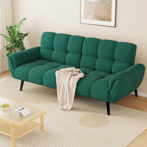 JIEXI Sofa Mit Schlaffunktion, Klappsofa Sofa 3 Sitzer, Schlafsofa 195x85cm, Bequemes Geeignet Für Wohnzimmer, Büro, Lounge, Zimmer, Schlafzimmer(Grün) von JIEXI
