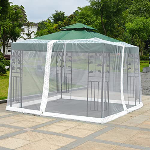 JIEXUHDE Moskitonetz für 3 x 3 m Pavillon - Moskitonetz Sonnenschirm, Insektenschutz Sonnenschirme mit Reißverschluss, Fliegengitter Mückennetz für Gartenschirm(Size:300x300x230cm,Color:Weiß) von JIEXUHDE