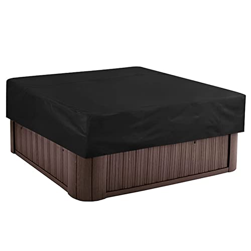 JIEXUHDE Whirlpool-Abdeckung, quadratische Whirlpool-Abdeckung, wasserdichte Spa-Abdeckungen für Whirlpool, sonnenfest, winddicht, für den Außenbereich, heiße Quelle (220 x 220 x 30 cm, Schwarz) von JIEXUHDE