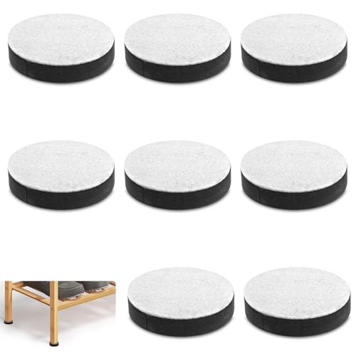 MBAIYO 8 Stück Möbelerhöhung, Selbstklebend Betthöher Tischerhöhung Rutschfest Tischerhöher Rund Filz Möbelerhöher Schwarz Sofaerhöher 6.5cm im Durchmesser 1.5cm Erhöhte Höhe Möbelfüße für Stuhl von JIEYAO