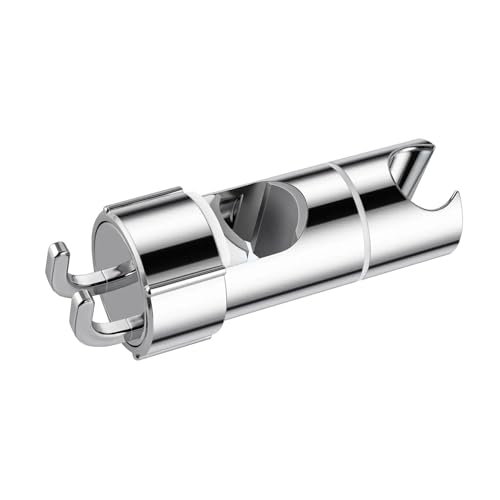 JIEYUCHU Handbrause Halterung Universal, 360° Verstellbar Duschhalterung mit 2 Haken, Einfach zu Installieren, ABS Duschbrause Halterung für Slide Bar 16-27 mm Außen Durchmesser von JIEYUCHU