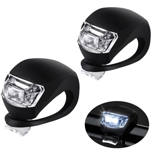 JIEYUCHU Kinderwagen licht Silikon 2 Stück, Mehrzweck LED Kinderwagen Licht, wasserdichte (2 Schwarz) von JIEYUCHU