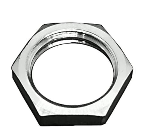 JIEYUZYUO 1/8"; 1/4"; 3/8“; 1/2“; 3/4“; 1“; Bsp-Innengewinde M10/12/14/16/18 Messing-Sechskantmutter Mit/Ohne Flansch, Vernickelt, 1 Stück/No Flange/1/2" von JIEYUZYUO