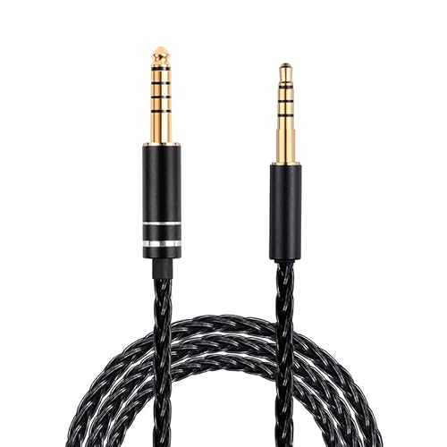 JIEYUZYUO 1 Stück 4,4/3,5 Mm Auf 3,5 Mm Kabel, Versilbertes Ofc-Kopfhörerkabel Für Shp9500 Msr7 1A Wh1000Xm5 Mdr-1A H900 1000Xm3 Computer/4.4Mm-3.5Mm von JIEYUZYUO
