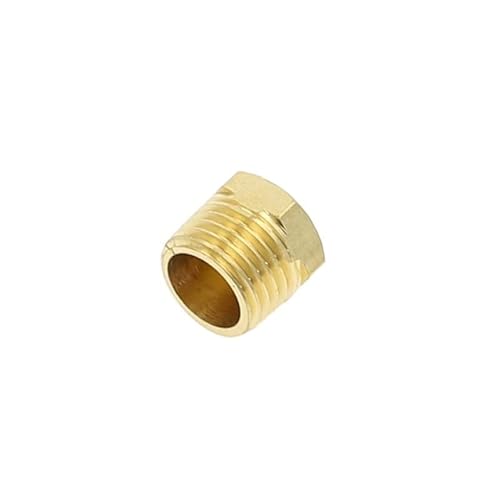 JIEYUZYUO 1 Stück Messing-Rohrverschraubungen, Bsp Außengewinde, Gerader Winkel, 3-Wege/4-Wege, Steckmutter, Dichtung, Messing-Adapter, Kupplungsverbinder/Plug-M/1/8" von JIEYUZYUO