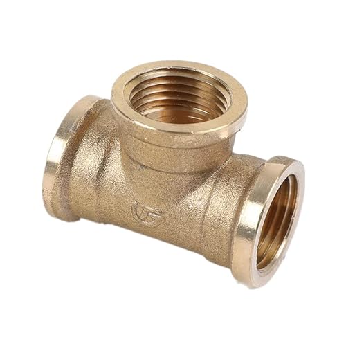 JIEYUZYUO 1 Stück Pneumatische Messingrohrverschraubung Außen-/Innengewinde 1/8" 1/4" 3/8" 1/2" Bsp T-Stück Kupferfittings Wasser Öl Gas Adapter/Female-F-F/1/2" von JIEYUZYUO