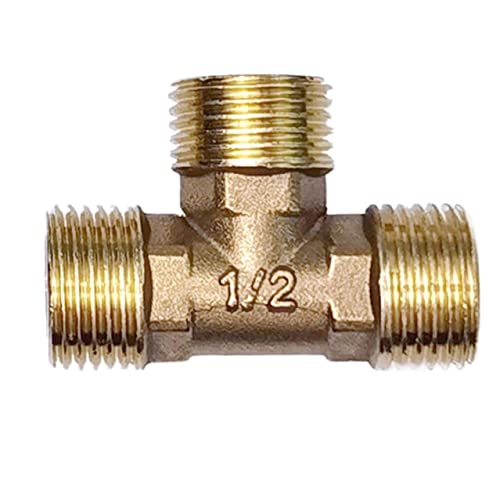JIEYUZYUO 1 Stück Pneumatische Messingrohrverschraubung Außen-/Innengewinde 1/8" 1/4" 3/8" 1/2" Bsp T-Stück Kupferfittings Wasser Öl Gas Adapter/Male-M-M/3/8" von JIEYUZYUO