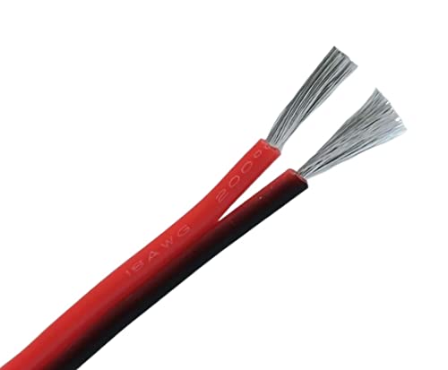 JIEYUZYUO 1 Stück Superweiches 2-Poliges Silikonkabel 20 18 16 14 12 10 8 Awg, Hochtemperaturbeständiges, Verzinntes Kupferkabel, Hochstromkabel/16 Awg - 1.3.0Mm2/1M von JIEYUZYUO