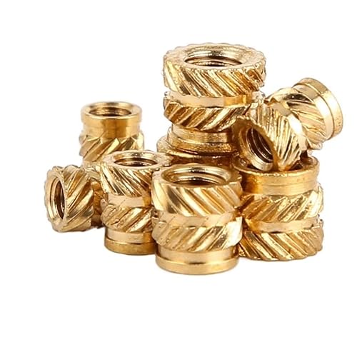 JIEYUZYUO 100 Stück Gewindeeinsätze Aus Messing Mit Rändelmuttern, Hitzebeständig, Einpressmuttern Zum Einpressen Von Teilen In Bohrungen Für 3D-Druck (M4)/Den/M4*6.0 * 7.5 von JIEYUZYUO