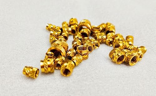 JIEYUZYUO 100 Stück Heißpress-Einsatzmuttern Mit Innengewinde, Messing-Rändeleinsätze, Muttern Zum Einpressen In Löcher Für 3D-Drucker (M3)/Den/M3*5.0 * 6.5 von JIEYUZYUO
