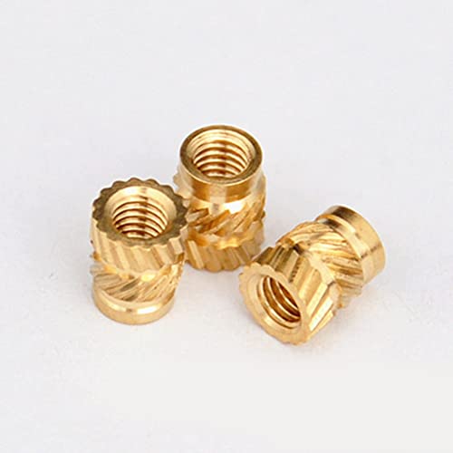 JIEYUZYUO 100 Stück Messingmuttern, M3-Gewinde, Gerändelt, Hitzebeständig, Einbettungsmutter Für Voron 2.4 3D-Drucker, M3 X 5 X 4 von JIEYUZYUO