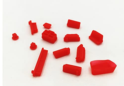 JIEYUZYUO 13/16 Stück Bunte Silikon-Staubschutzkappen, Laptop-Staubschutz, Computerzubehör/13Pcs Red von JIEYUZYUO