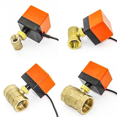JIEYUZYUO 1Pc Motorized Ball Valve 220V 12V 24V,3-Wire 2 Point Control Brass Electric Ball Valve 1/2" 3/4" 1" 2"/1-1/4"/24Vdc JIEYUZYUO 1Pc Motorized Ball Valve 220V 12V 24V,3-Wire 2 Point Control Brass Electric Ball Valve 1/2" 3/4" 1" 2"/1-1/4"/24Vdc von JIEYUZYUO