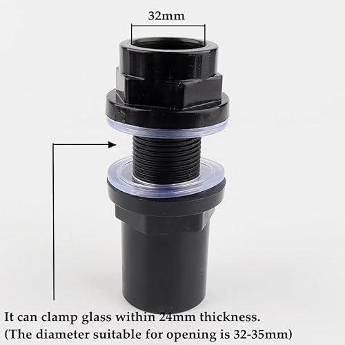 JIEYUZYUO 2-10 Stück Schwarze 1/2"-1 1/2" Pvc-Rohrverschraubungen, Aquarium-Anschluss, Überlaufgewinde, Wasserversorgungszubehör/32Mm/2Pcs JIEYUZYUO 2-10 Stück Schwarze 1/2"-1 1/2" Pvc-Rohrverschraubungen, Aquarium-Anschluss, Überlaufgewinde, Wasserversorgungszubehör/32Mm/2Pcs von JIEYUZYUO