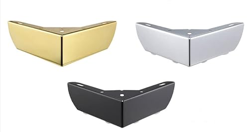 JIEYUZYUO 4 Stück, Möbelbeine, Metall, Schrank, Dreizackige Füße, Dreieckige Sofabeine, Diy-Möbelbeschläge, Schwere Tragfähigkeit/Black,D,Sier von JIEYUZYUO