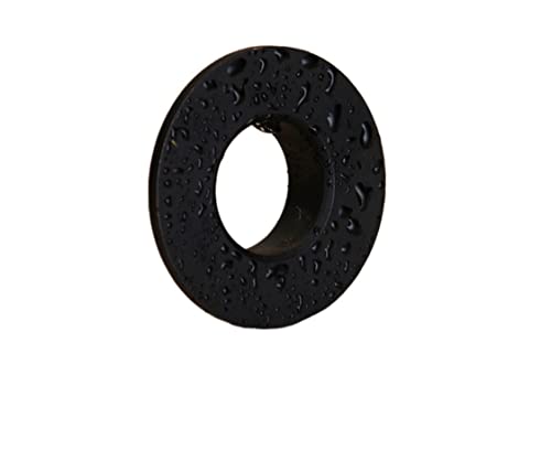 JIEYUZYUO Badezimmer-Spülbeckenloch, Runder Überlaufdeckel, 1 Stück Kupferwaschbecken-Kücheneinlage, Messing-Chromring-Waschbeckenstopfen, 1,8 M/Black von JIEYUZYUO