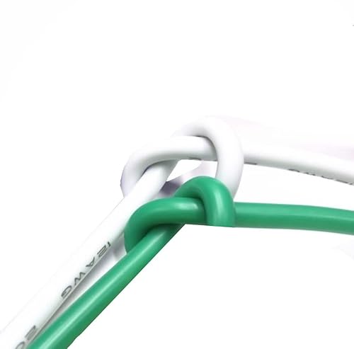 JIEYUZYUO Hitzebeständiger Silikondraht, 2 M, 12 Awg, 11, 10, 13, 14, 15, 16 Awg, 17, 18, 20 Awg, Hochtemperatur 200 °C, Kältebeständigkeit -60 °C/White And Green/13Awg von JIEYUZYUO
