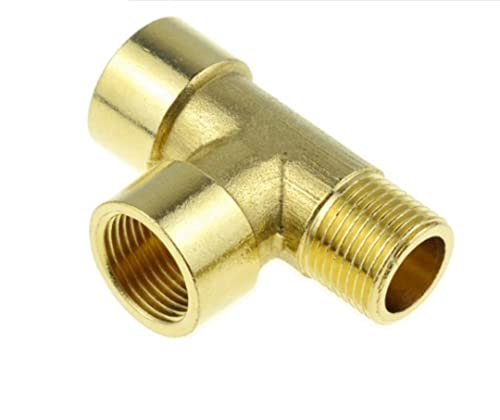 JIEYUZYUO Messing-Rohrverschraubung, T-Stück 2-Wege-/3-Wege-Kupfer-Adapter Für Wasser-, Gas- Und Ölrohre Mit Innengewinde (1/8" 1/4" 3/8" 1/2" 3/4")/Pe-Ffm/1/4" von JIEYUZYUO