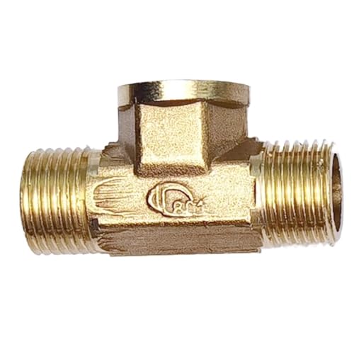 JIEYUZYUO Pneumatische Messing-Rohrverschraubung, Außen-/Innengewinde. 1/8" 1/4" 3/8" 1/2" Bsp T-Stück Kupferfittings Wasser Öl Gas Adapter/Male-F-M/1/8" von JIEYUZYUO