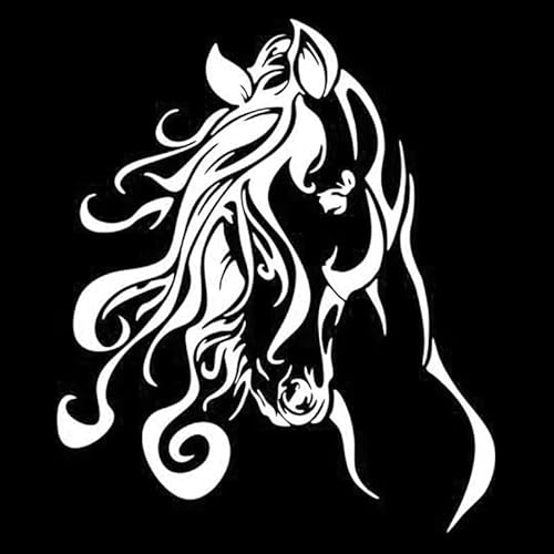 JIFENLI Autoaufkleber 12,1 cm * 14,2 cm Pferdekopf Mode Vinyl Auto-Styling Auto Aufkleber Schwarz/Silber JIFENLI Autoaufkleber 12,1 cm * 14,2 cm Pferdekopf Mode Vinyl Auto-Styling Auto Aufkleber Schwarz/Silber von JIFENLI