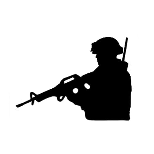 JIFENLI Autoaufkleber 12,6 * 9,1 CM Soldaten Scharfschütze Waffe Grafik Zubehör Auto Aufkleber Vinyl Dekoration von JIFENLI